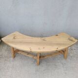 Vintage Curved Pine Bench