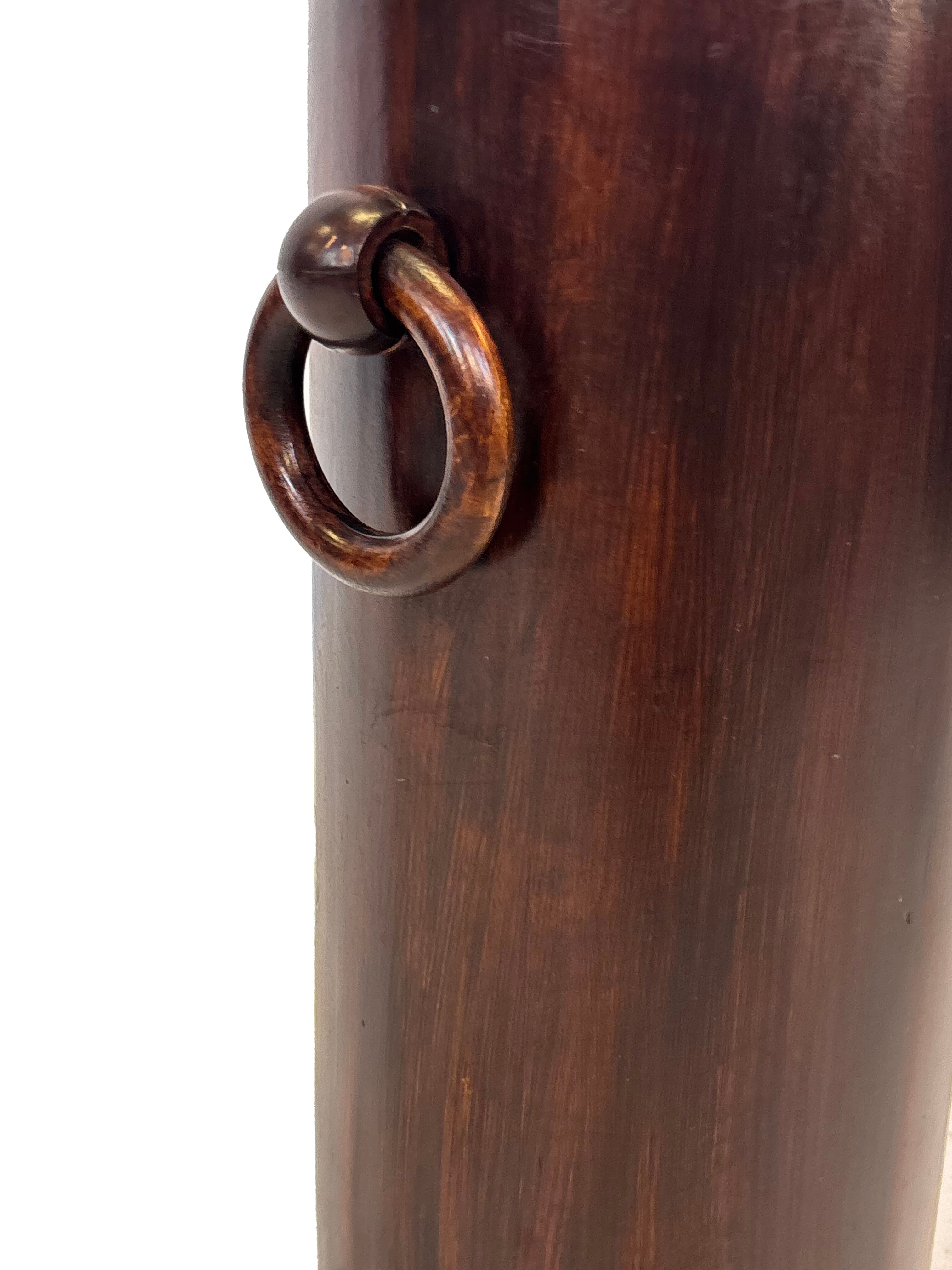 Vintage Wooden Cylinder Umbrella Stand, 1960s minimalist design