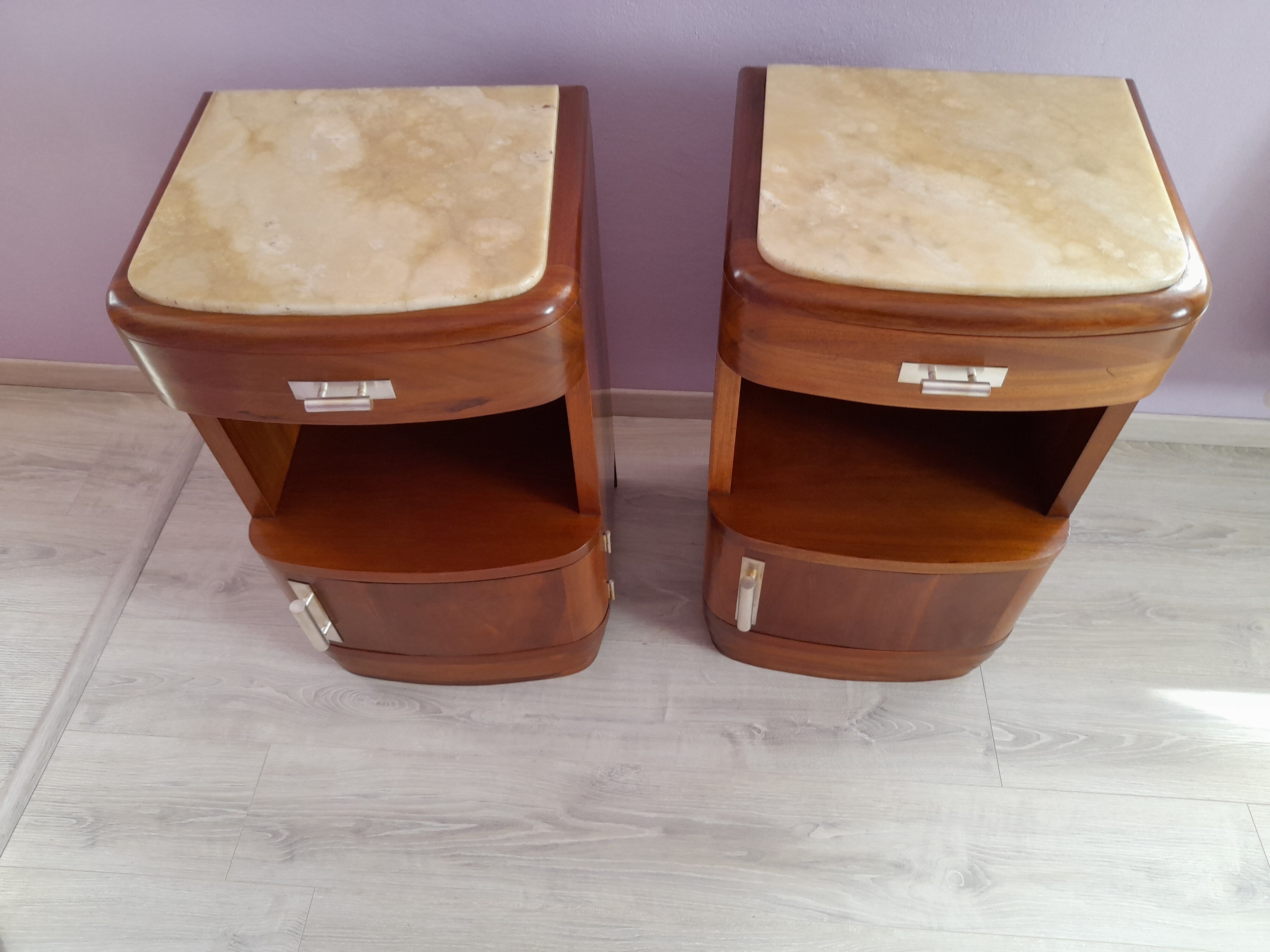 Pair of art deco bedside tables