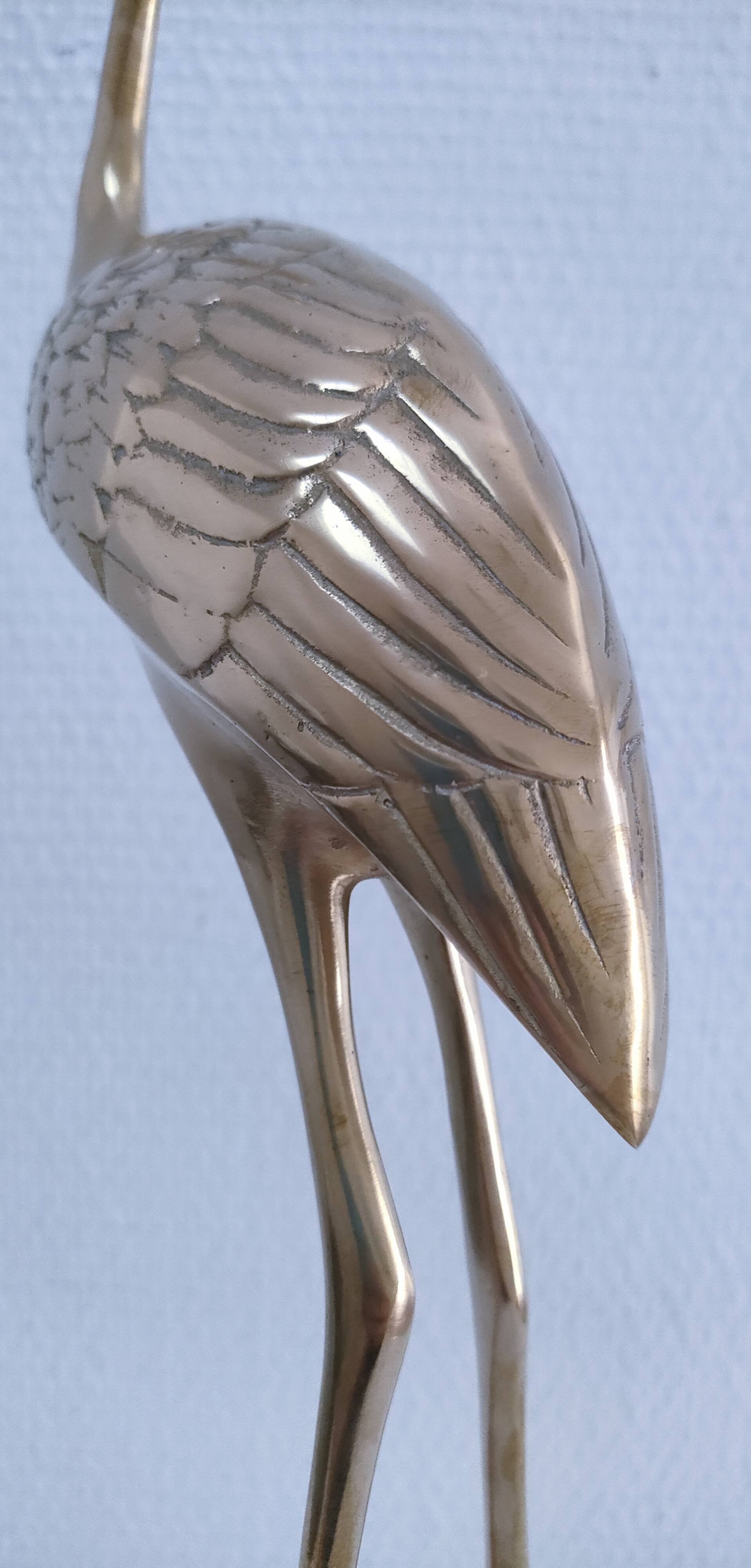 Two solid brass XL birds H. 48 cm