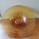 Large Amber Art Deco Glass Bowl