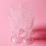 Ensemble de quatre verres à champagne ou à prosecco vintage / Italie / Années 2000