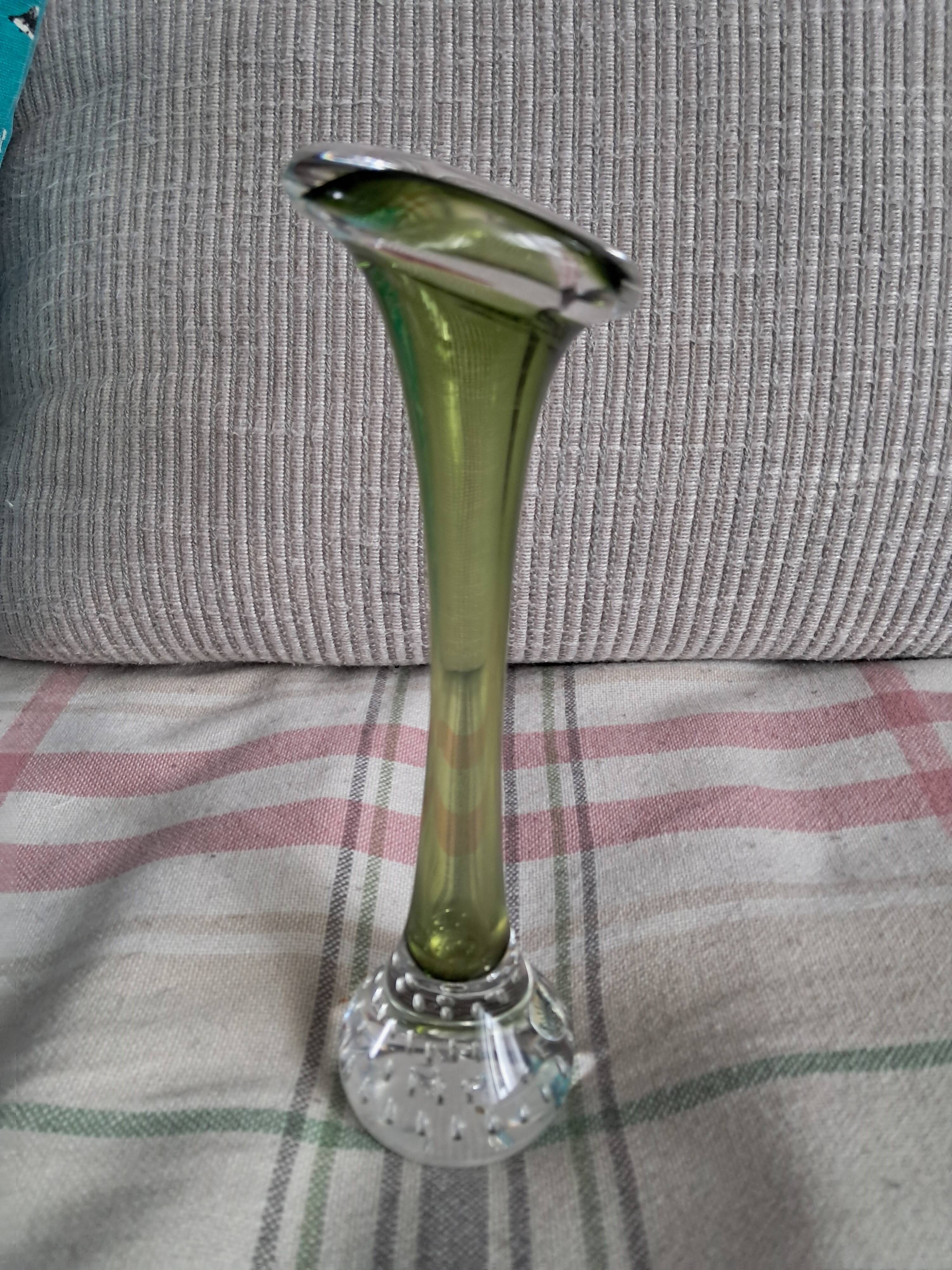 Swedish blown glass soliflore vase