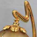 Romantic art-nouveau lamp in glass paste Lucien Gau