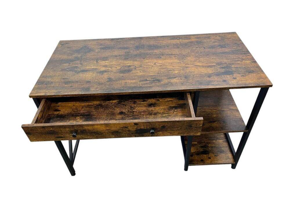 Vintage wooden console / desk with black frame