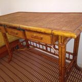 Bureau en rotin et bambou