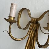 pair of antique metal wall lights