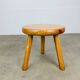Tripod stool in pine, solid wood, vintage, mountain chalet style.