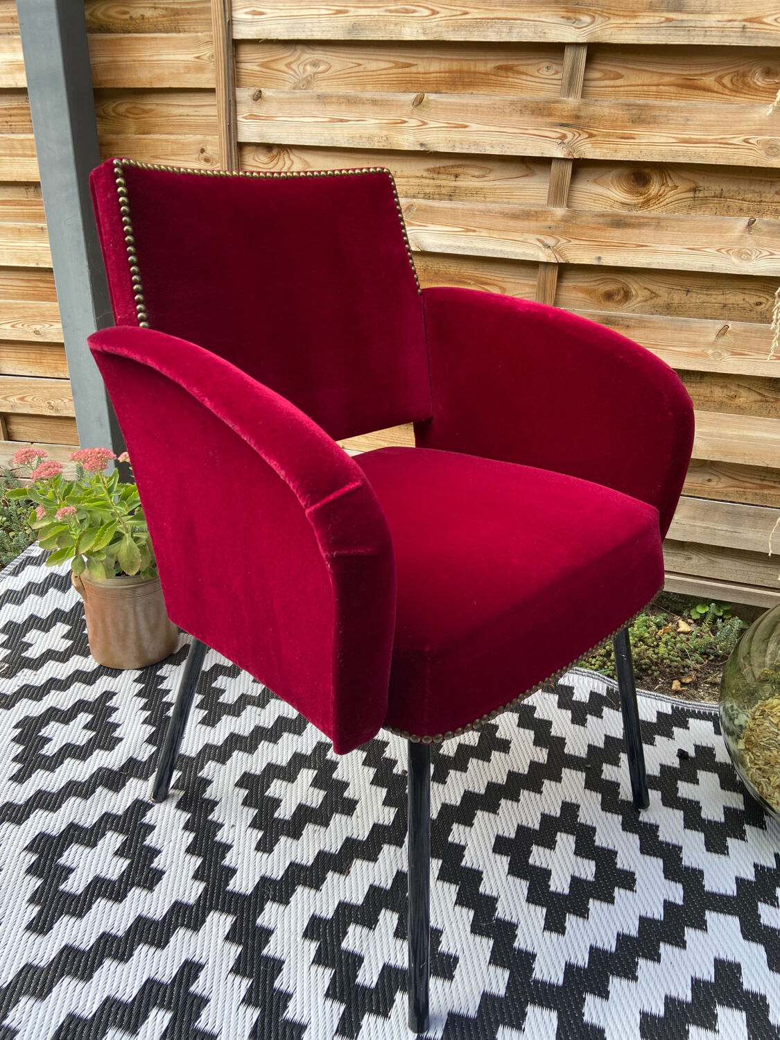 Velvet armchair