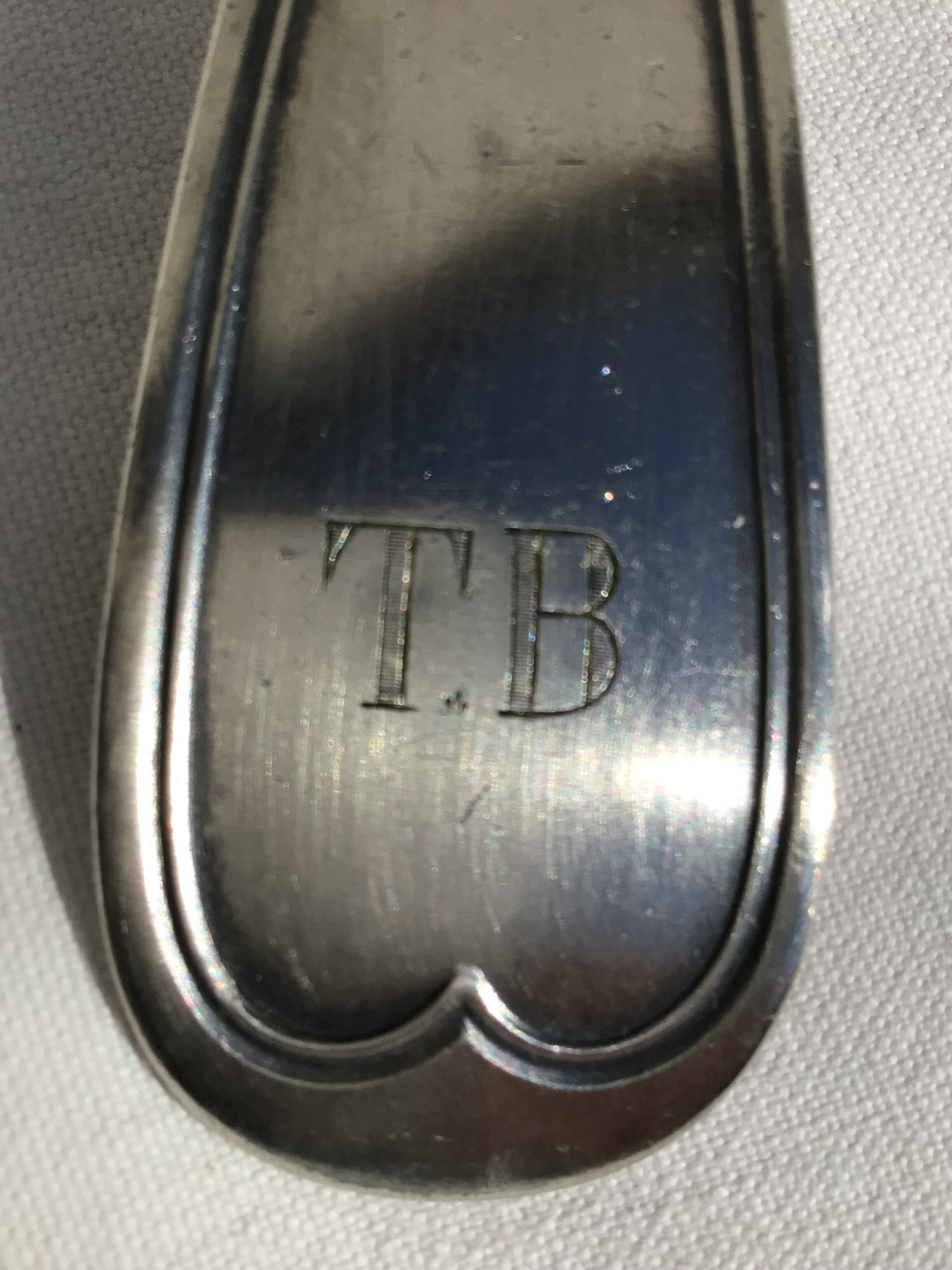 Ladle Christofle monogram TB silver metal old