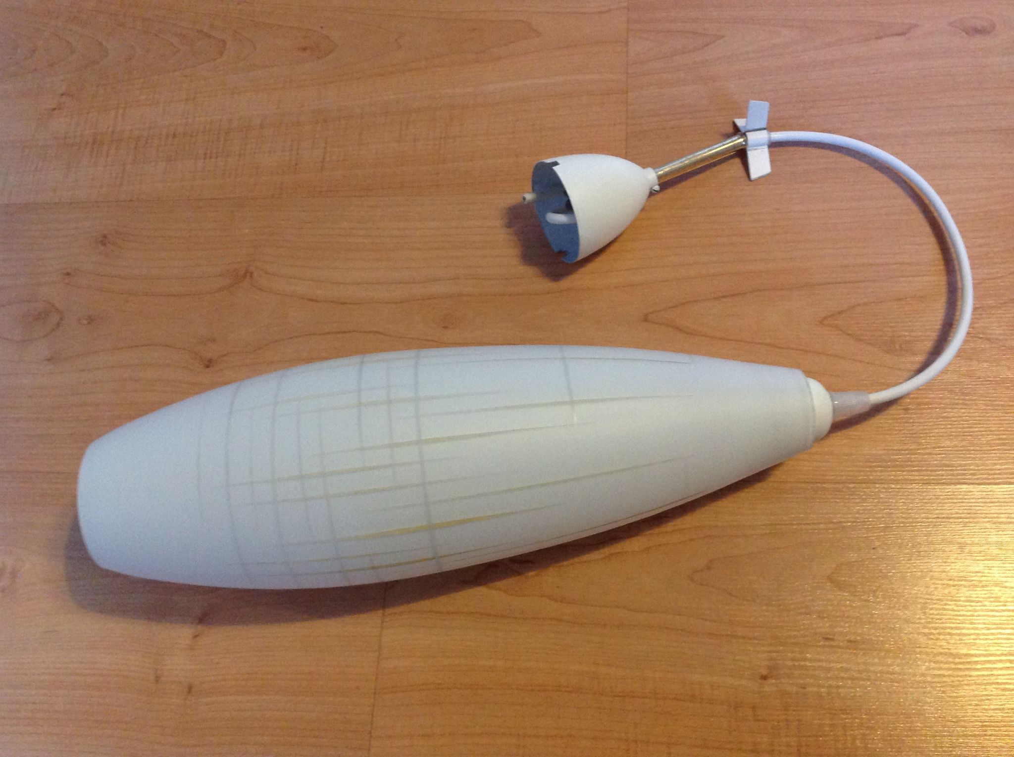 Scandinavian vintage 1960s white opaline warhead suspension
