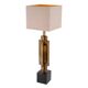Pair of patinated brass table lamps, granite base, artistic design