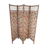 Wood and rattan screen
