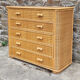 Commode bambou rotin, vintage, années 60