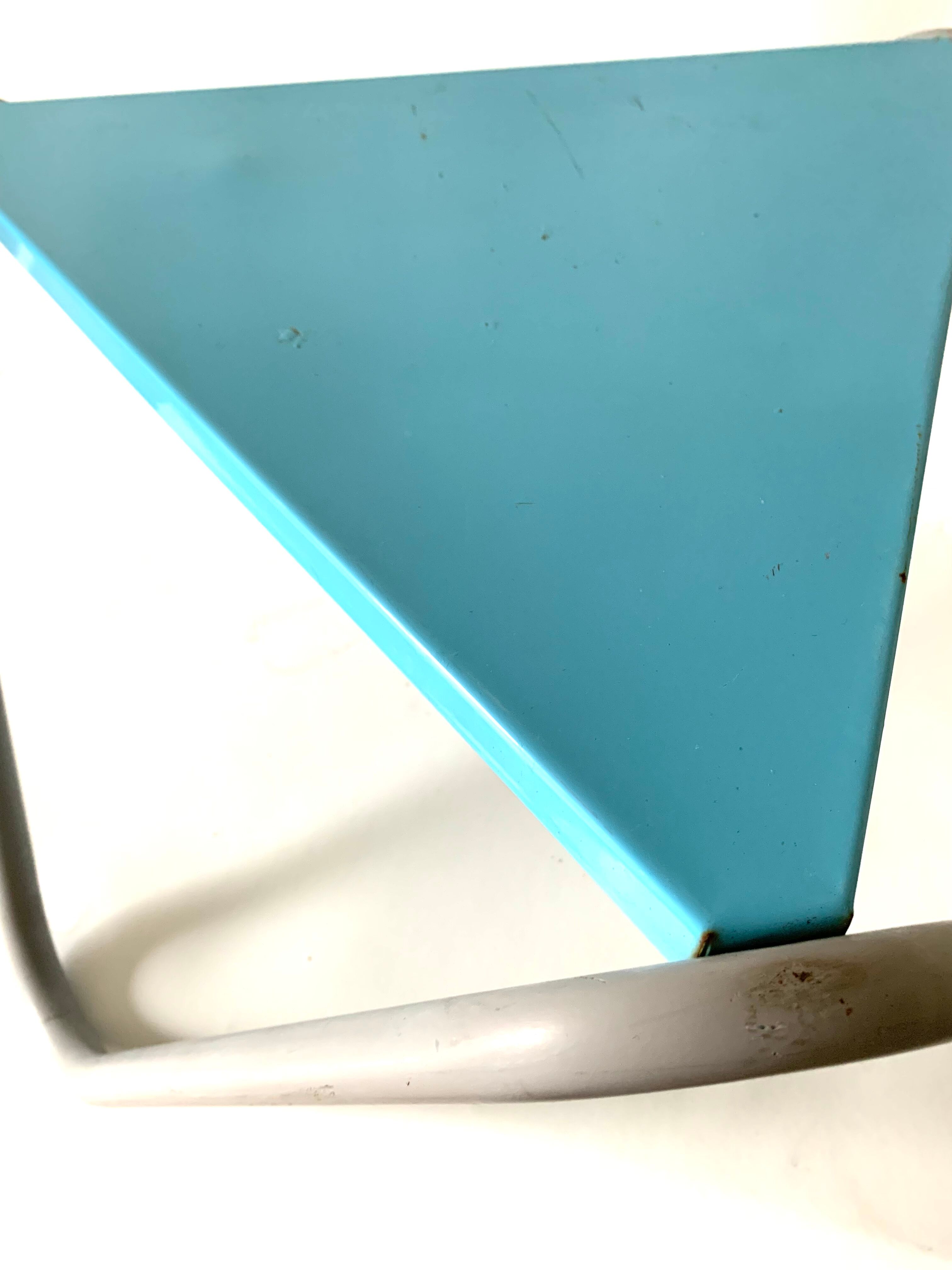 Vintage blue metal coffee table