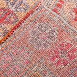 3x13 Soft Pink Vintage Oushak Long Stairs Runner Rug, 83x379 Cm