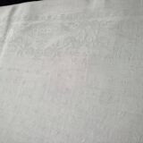 6 Large antique damask linen napkins Monogram AT