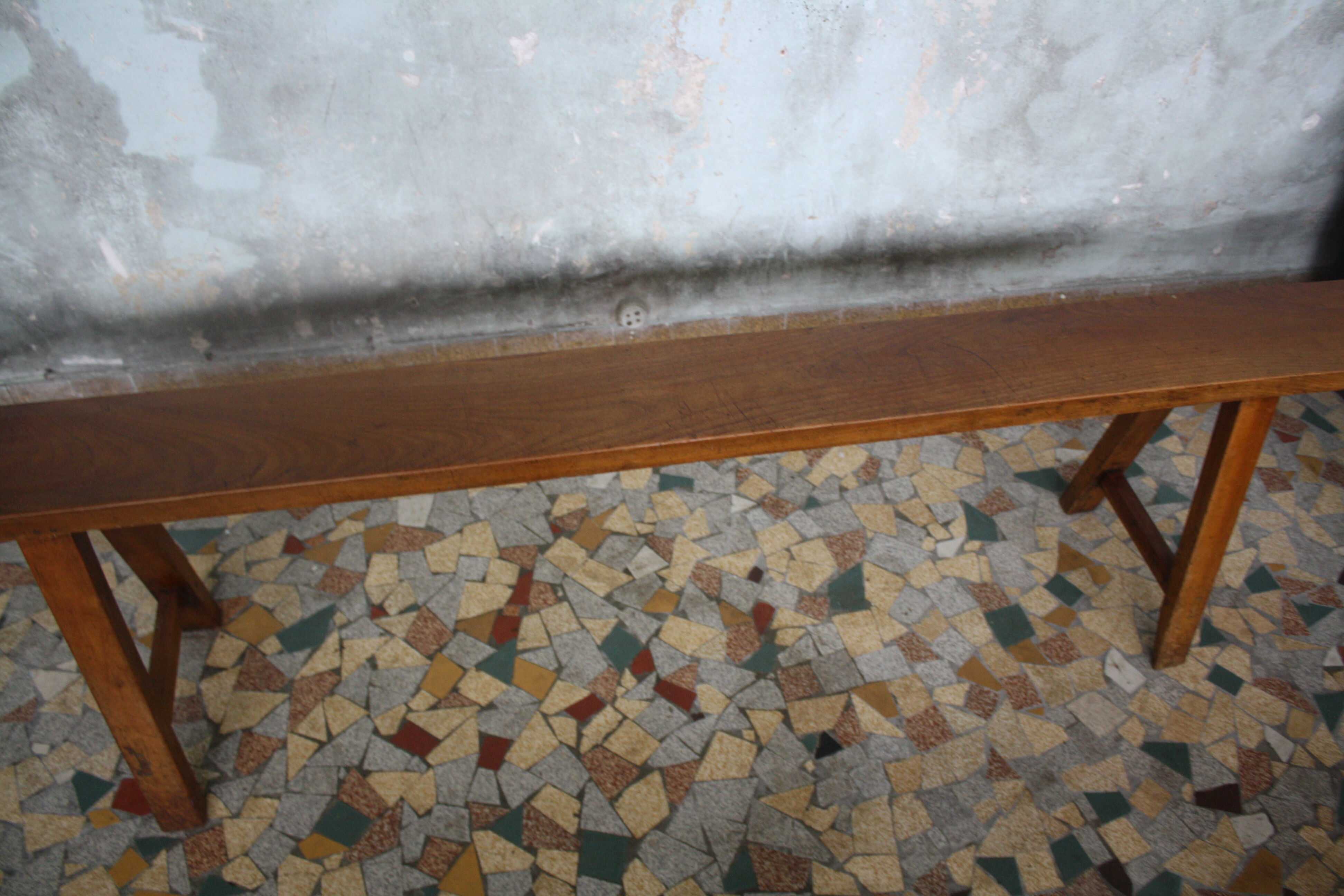 Old farm bench in cherry