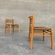 Pair of Pine and Rush Mid-Century Dutch Chairs