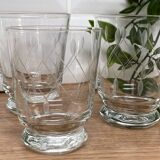 Set of 5 glasses engraved glass cup