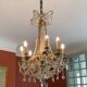 Old large chandelier with baccarat crystal tassels