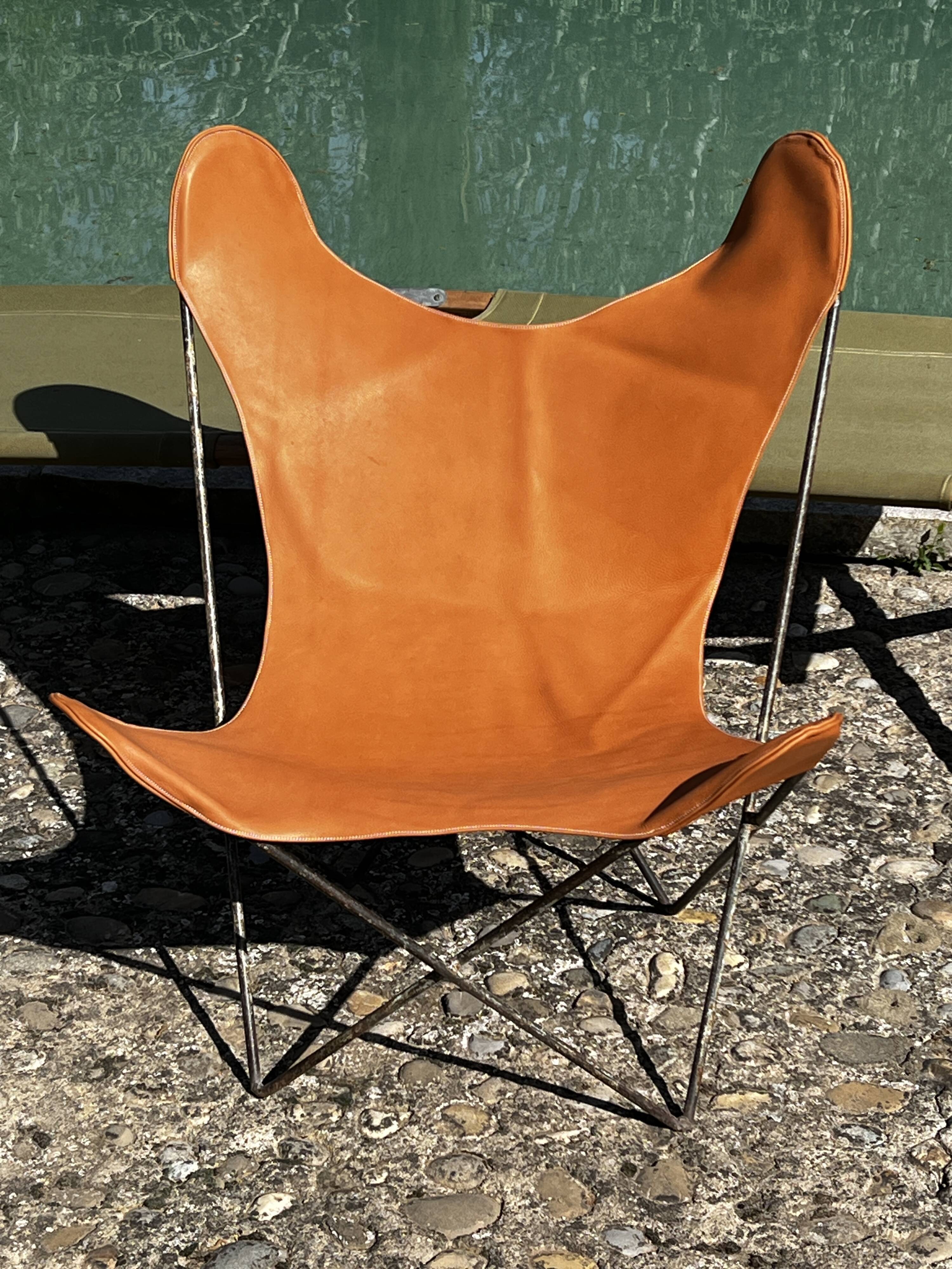 AA Butterfly chair for Airborne 1950 in leather