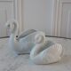 Duo of ceramic swans 50s-60s
