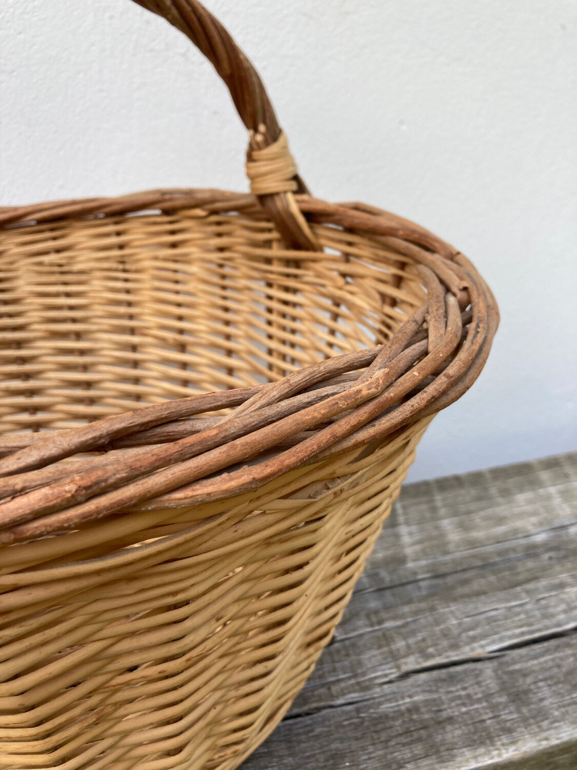 Old woven wicker basket