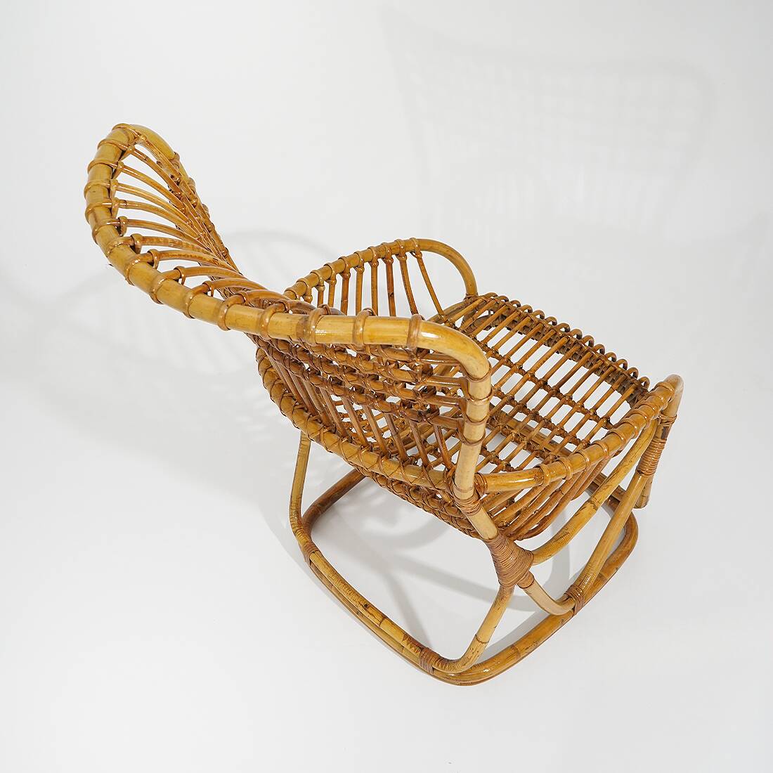 Rattan and woven cane armchair, 1960s