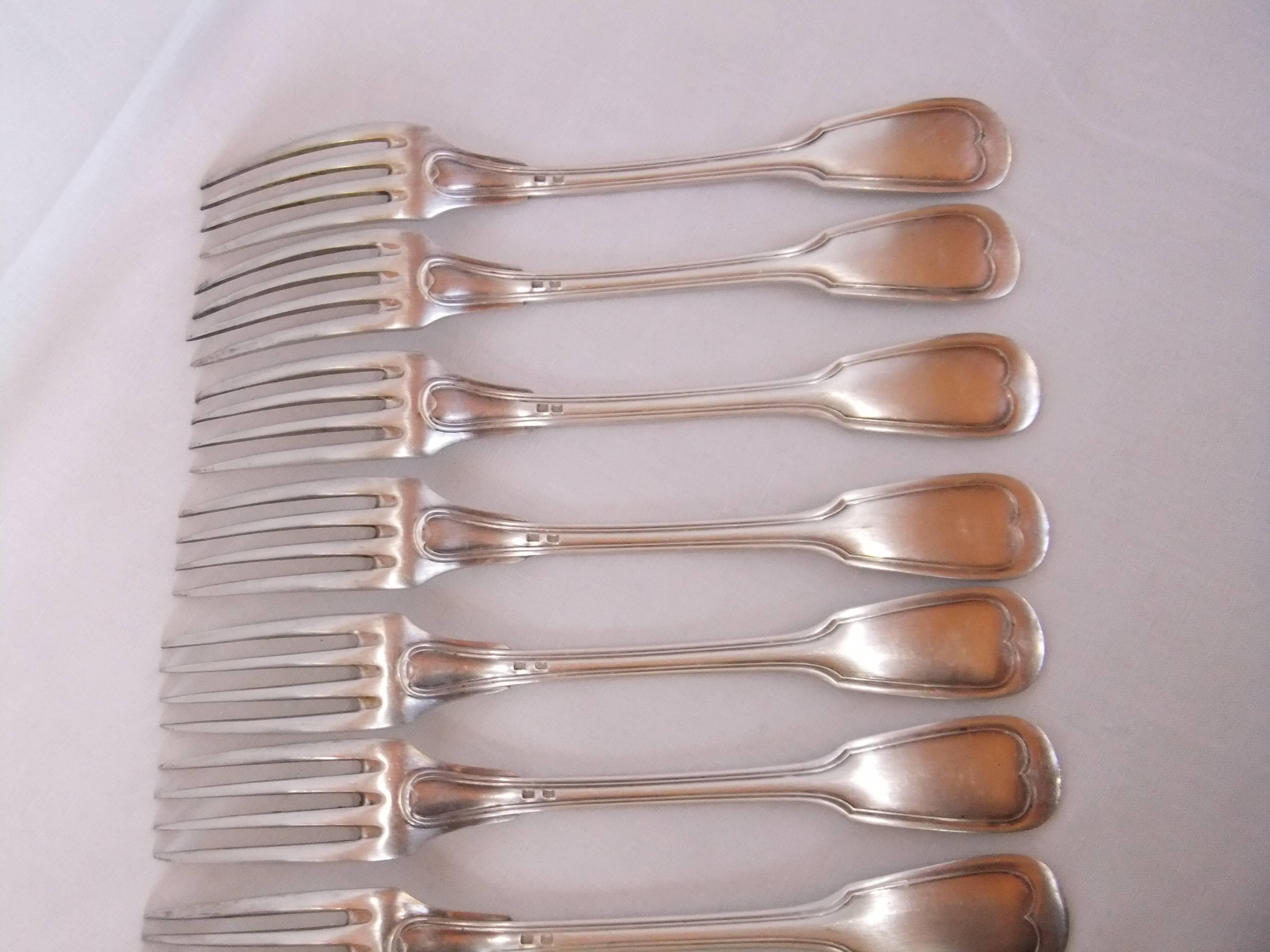 Antique forks silver metal service model to net