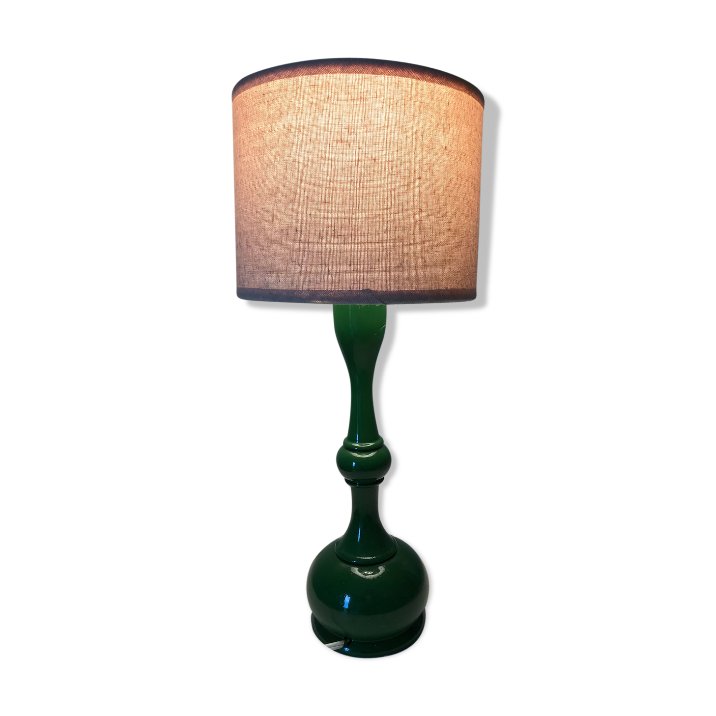 Green laqué wood lamp foot