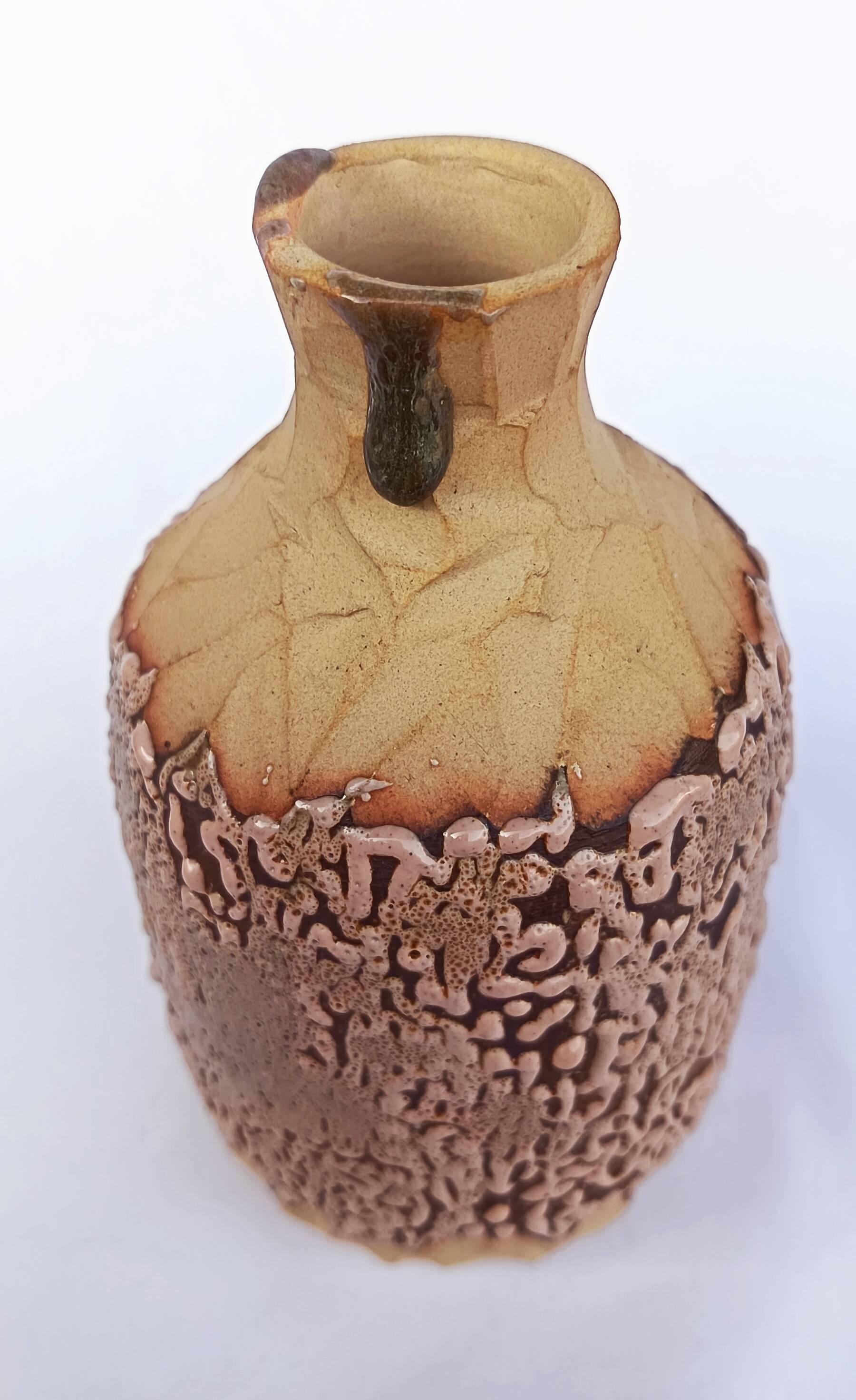 Glazed stoneware single-stem vase, handmade ceramic