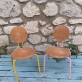 Pair of vintage stackable children's chairs