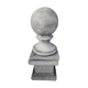 Ball on base in gray patinated reconstituted stone