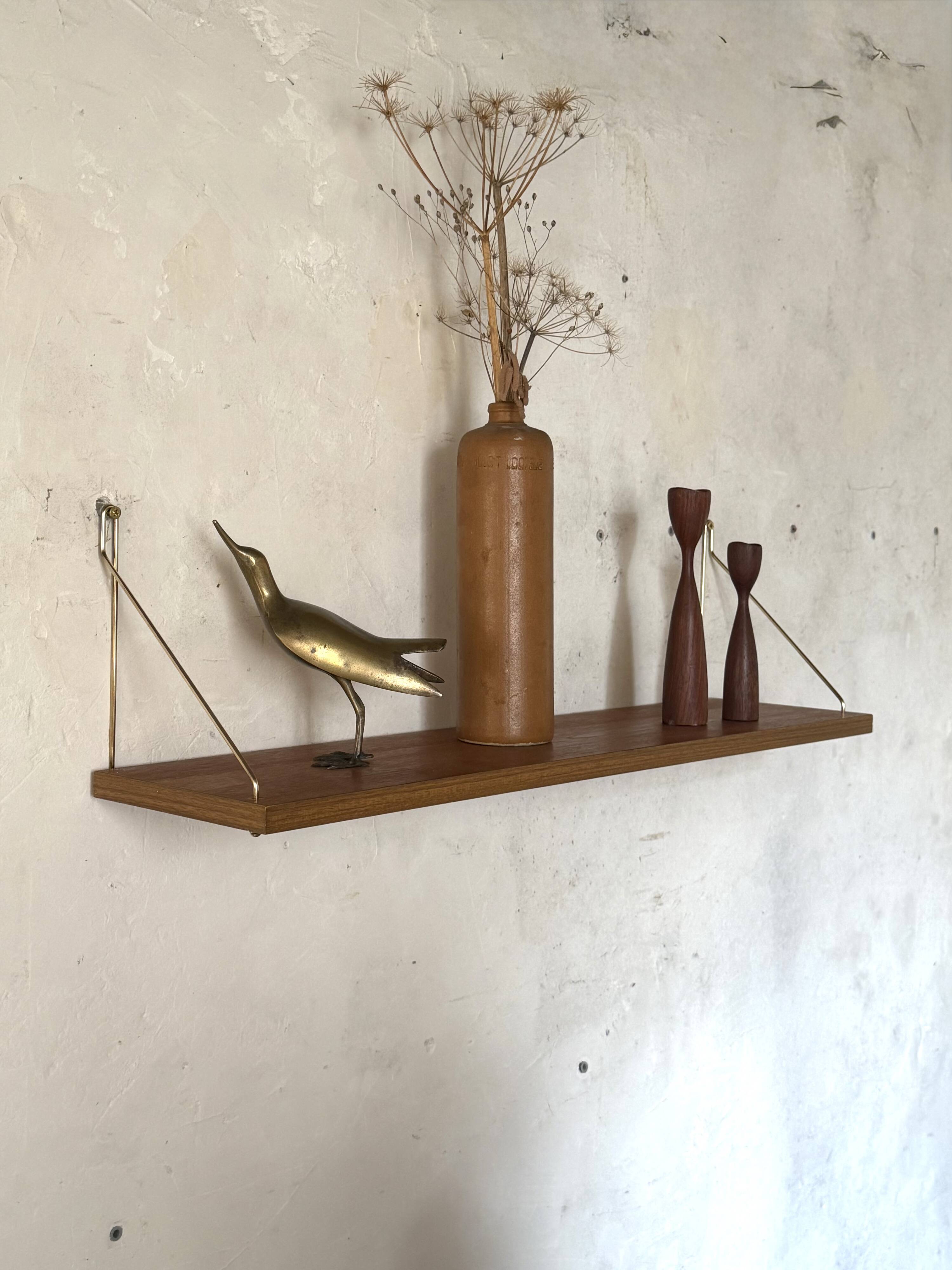 Vintage teak wall shelf