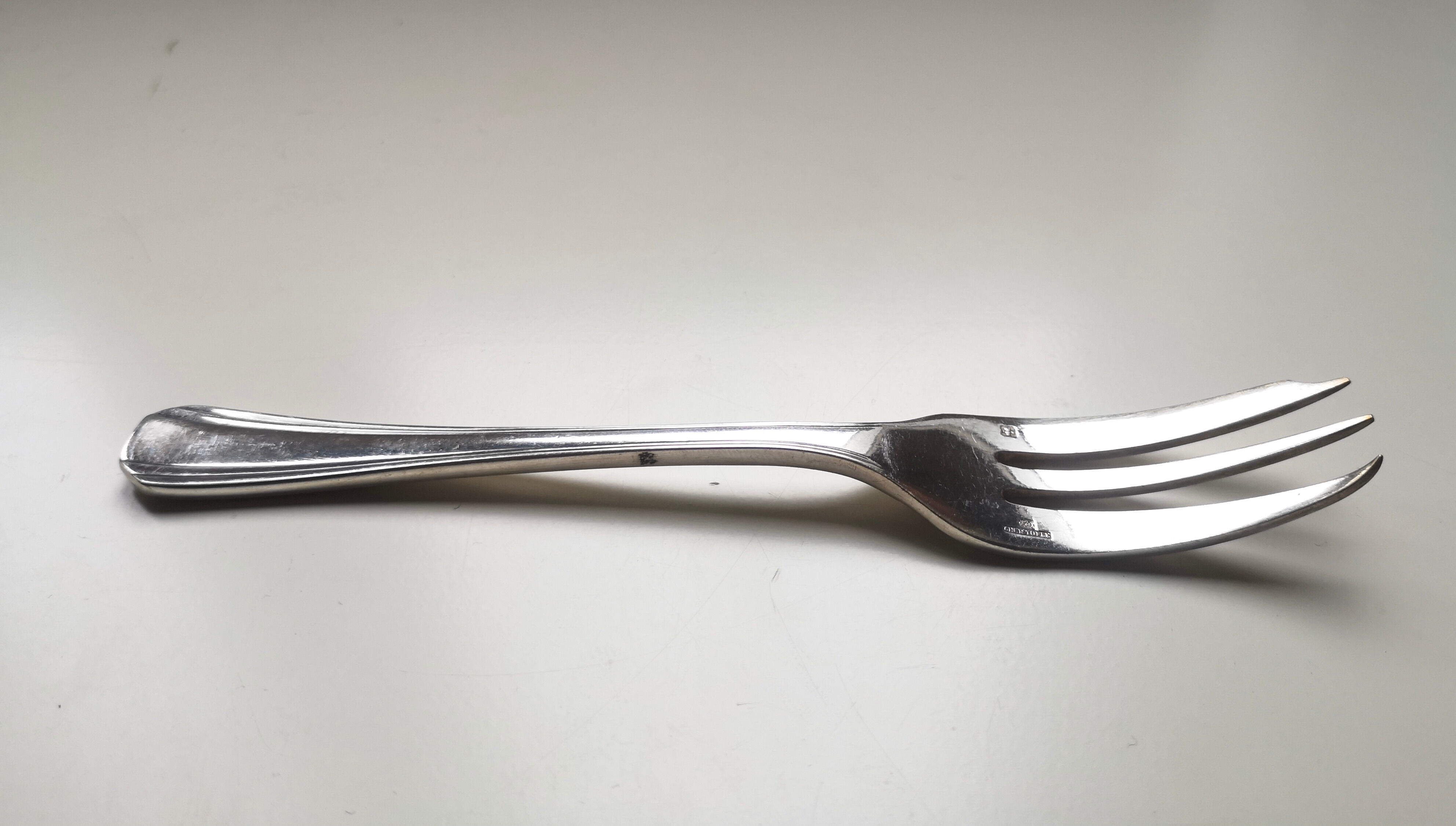 Old Christofle Model Boreal Art Deco by Luc Lanel 8 forks with desserts