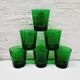 Set of 6 moss green water glasses