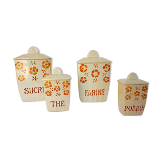 Series of 4 vintage spice boxes