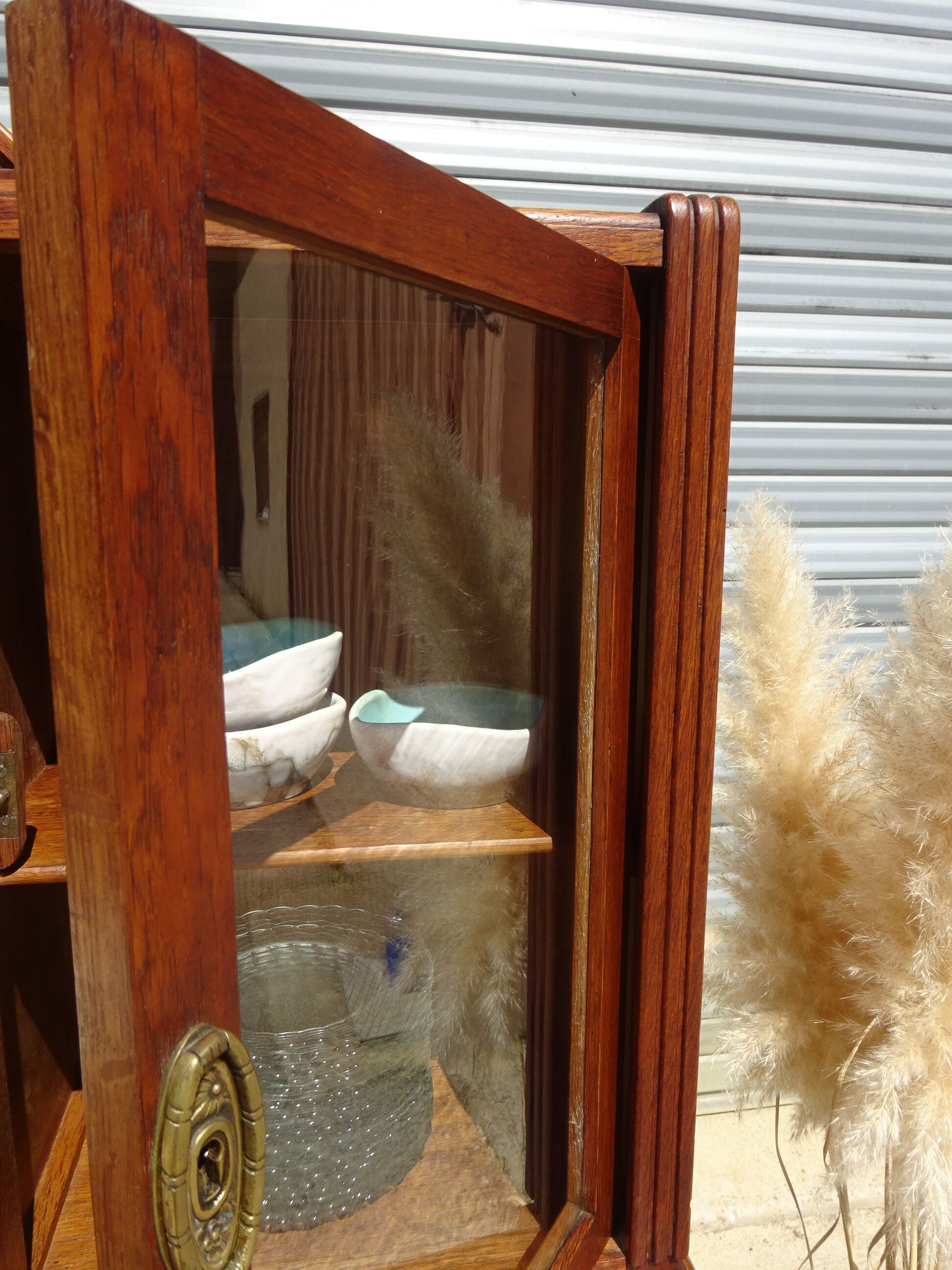 Buffet Art Déco avec guérites et miroir