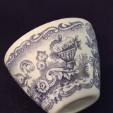 Set of six cups and saucers in opaline, vintage, RIVANEL