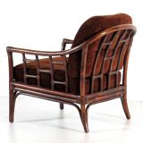 Vintage Mid Century Rattan and Bamboo Lounge Chair, 1970s