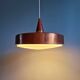 Scandinavian pendant light in copper and teak, 1960s