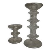Pair of Festivo Timo Sarpaneva candlesticks 1972 for IIttala Finland
