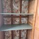 Raw wood lichen cabinet and apple dpie fabrics