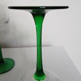 Set of 6 Luminarc long green stem glasses