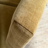 Vintage yellow velvet Scandinavian bench