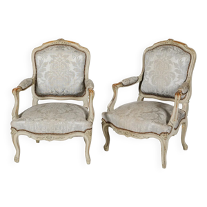 Paire fauteuils - gris bois