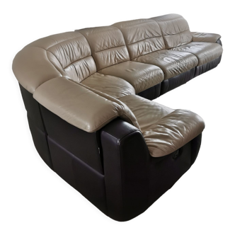 Canapé d'angle en cuir Relax