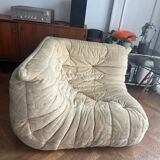 Canapé d’angle Togo ligne Roset en tissu velours beige