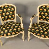 Pair of Cabriolet armchairs in Louis XV style